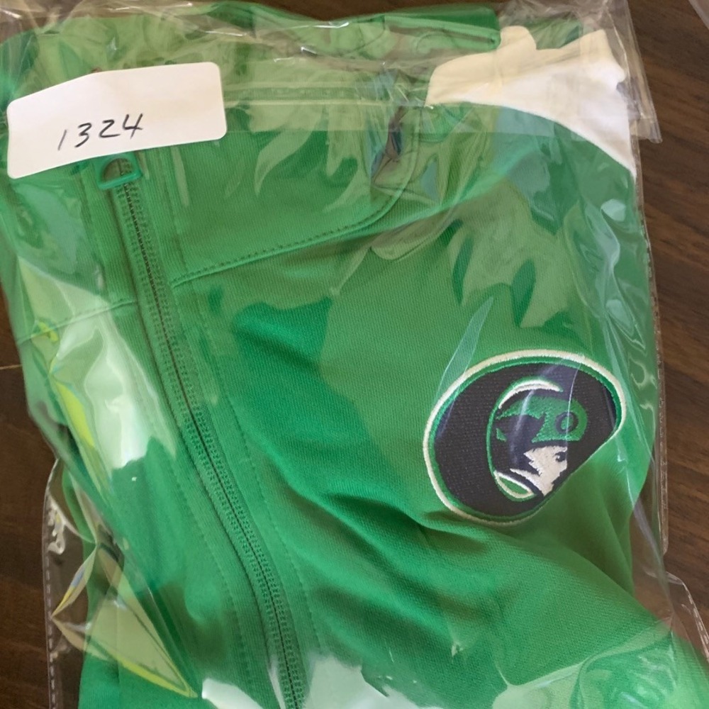 Air Jordan Mens Green White Full Zip Track Jacket XL Jumpman Patch - Picture 10 of 10